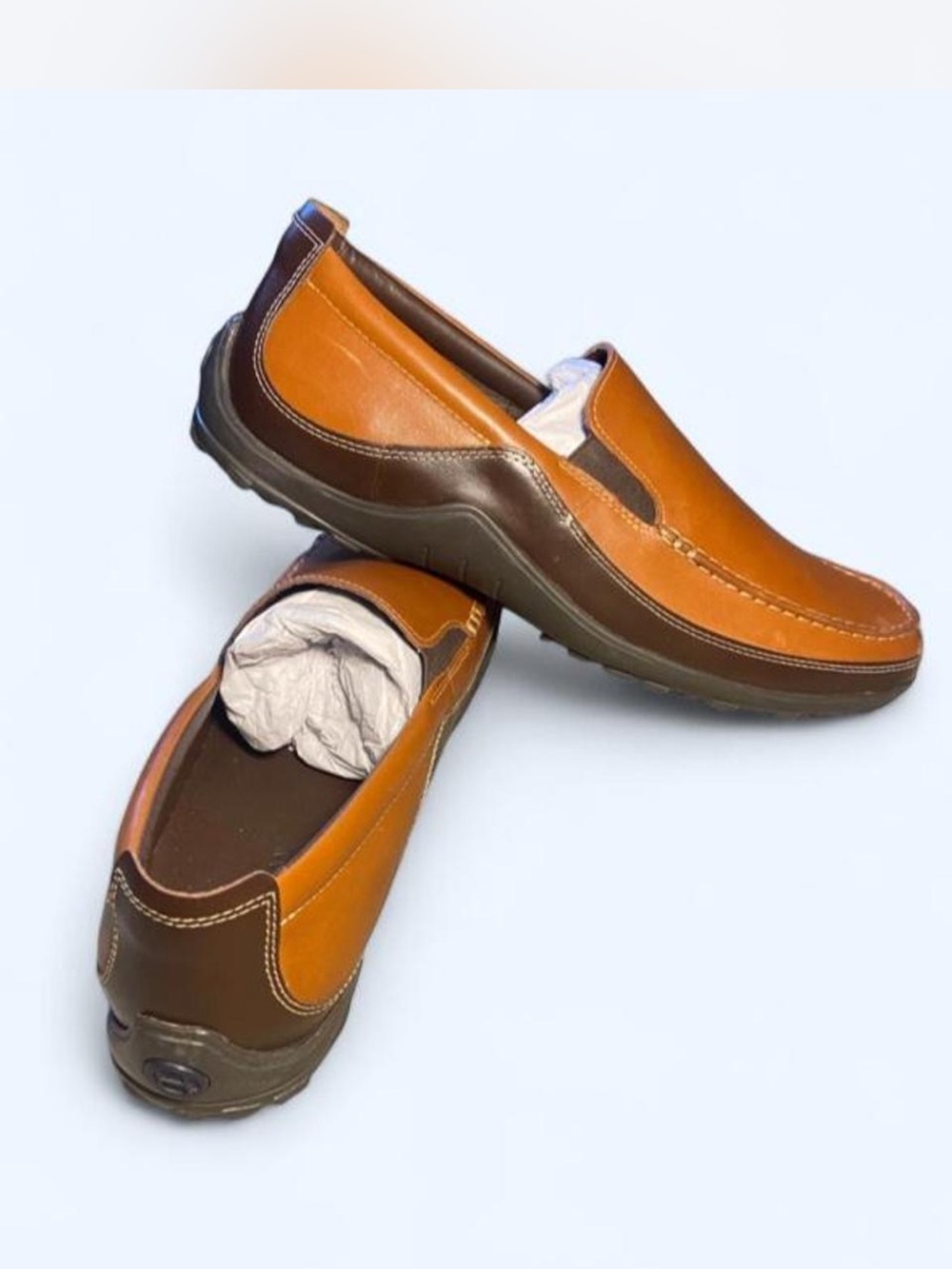 Cole Haan Men's Two-Tone Tan and Dark Brown Slip-On Loafers